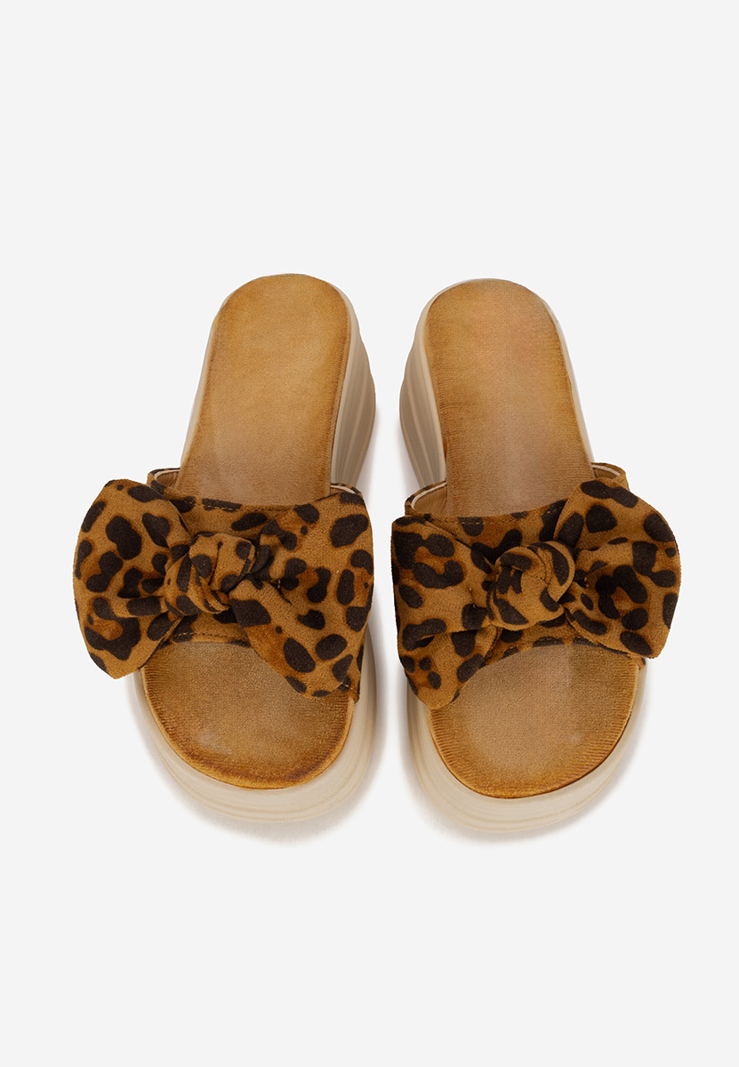Mules à plateforme leopard Elarya