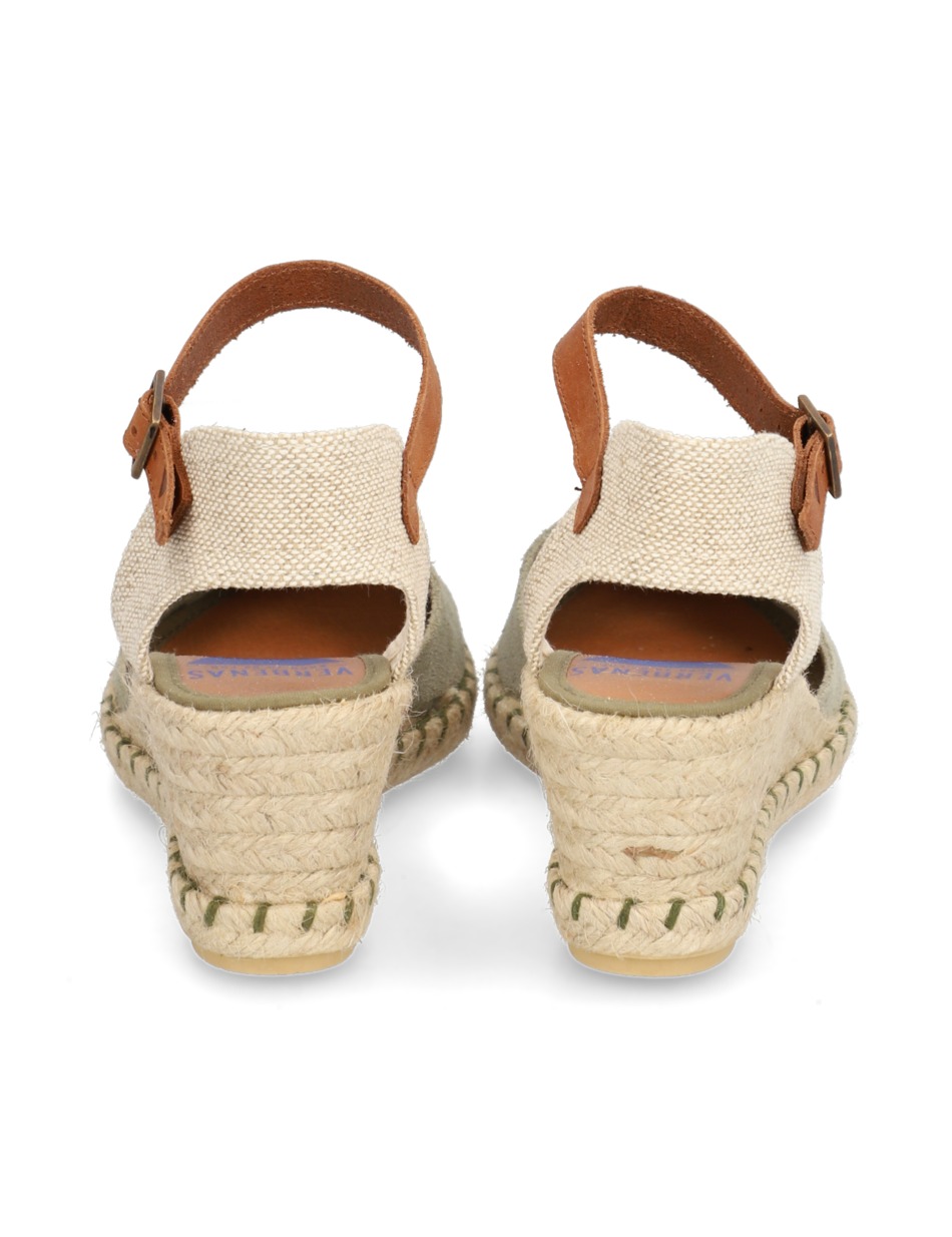 Veloursleder Keilsandale