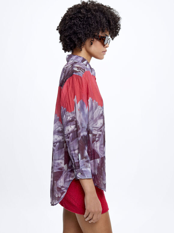 Camisa de liocel estampada - Multicolorida