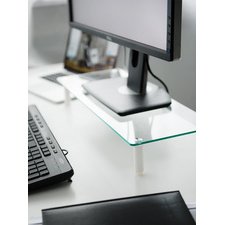 Support pour écran, verre, blanc