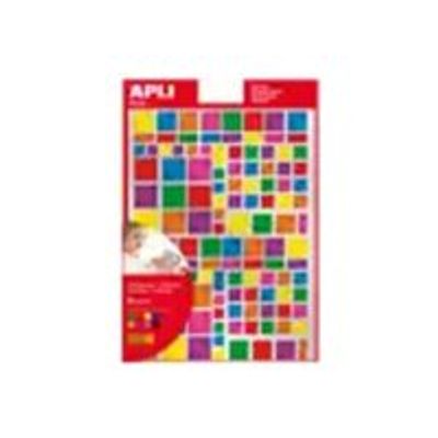 Apli - 6 feuilles gommettes carrées - coloris assortis métallisés