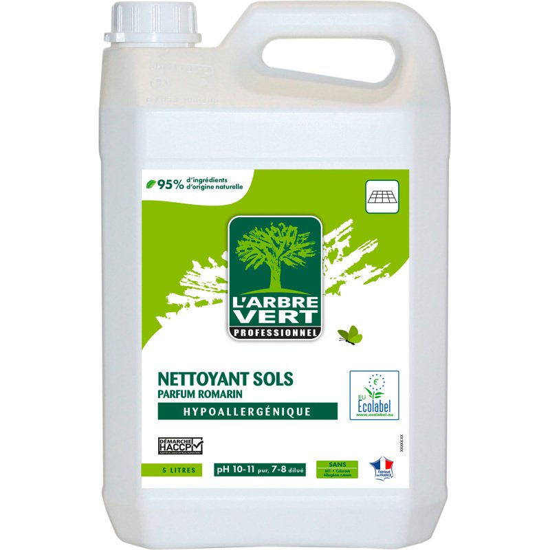 Nettoyant sols romarin L'Arbre Vert professionnel - Bidon de 5 L