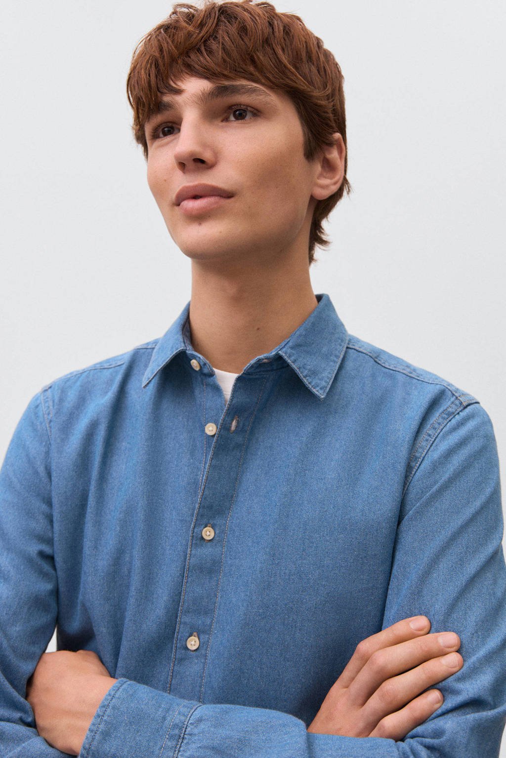 MANGO TEEN overhemd medium blue denim
