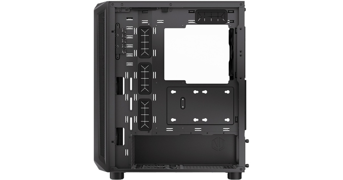ENDORFYARX 500 Air big tower behuizing  (Zwart | 2x USB-A | 1x USB-C | Window)