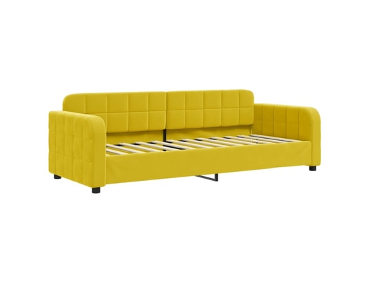 VIDAXL - Lit de jour avec lit gigogne jaune 80x200 cm velours