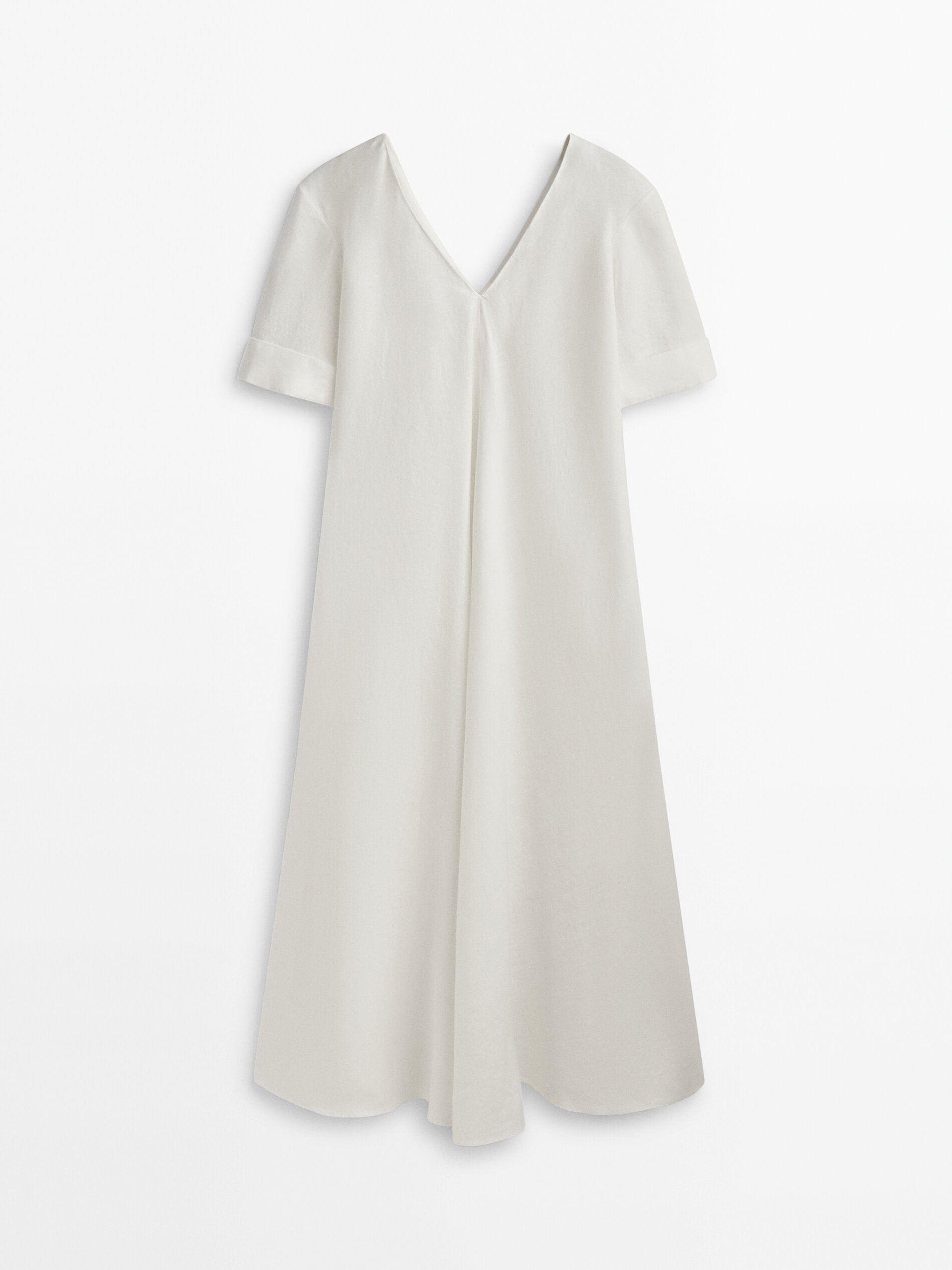 Vestido túnica 100% linho - BRANCO