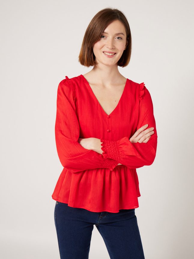 Blouse col v