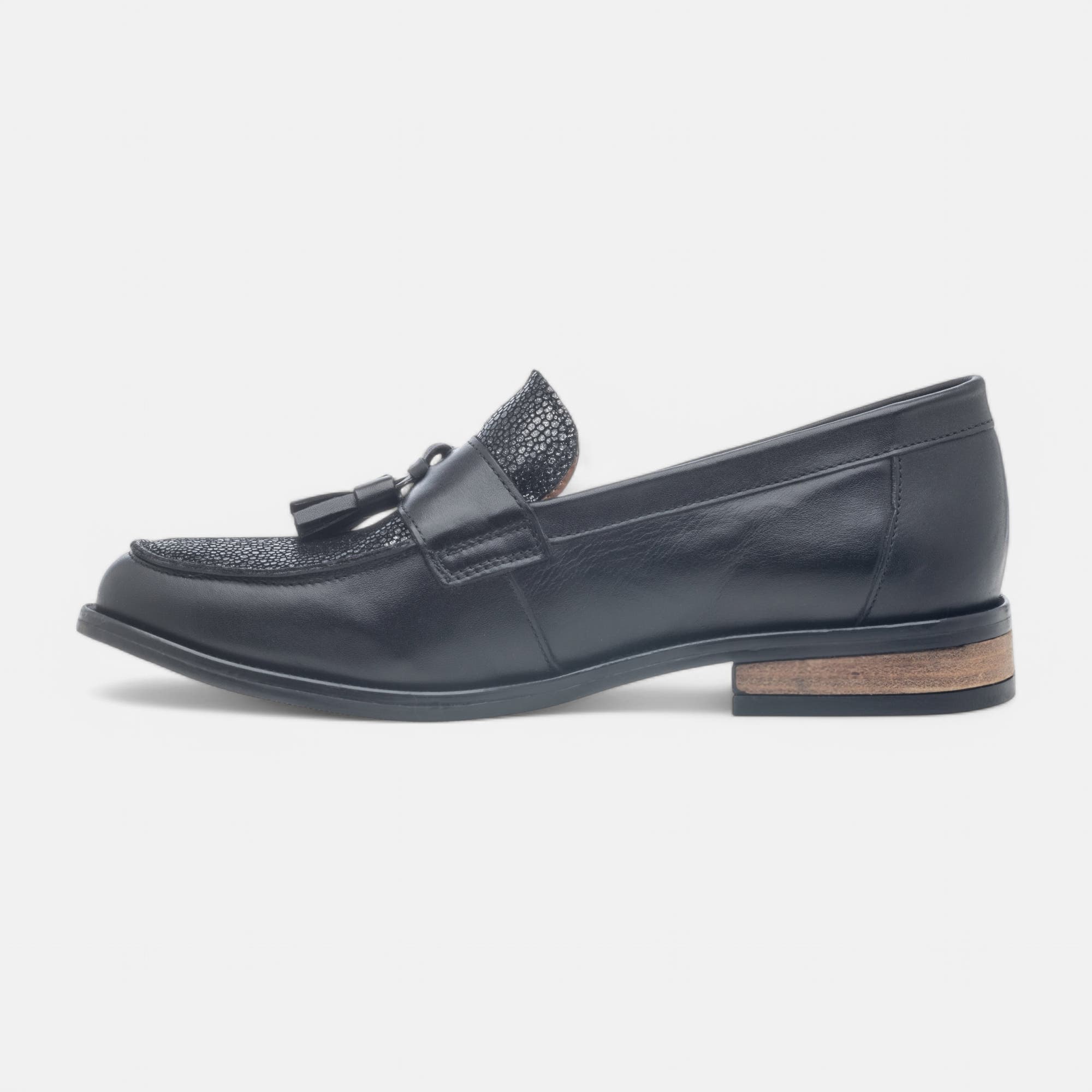 Mocassins Femme en cuir noir