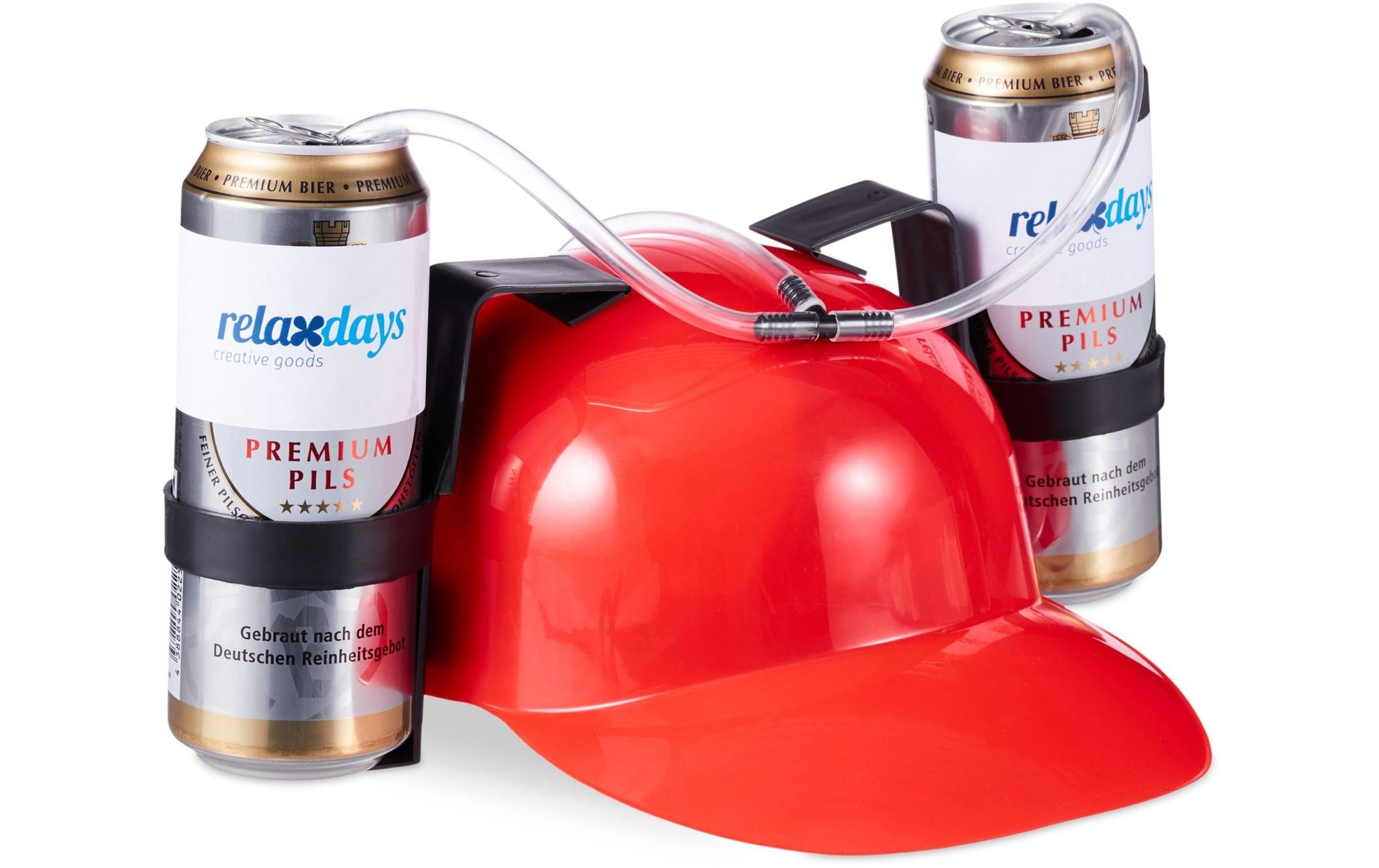 Partyaccessoire Trinkhelm 13 x 32 cm, RotParty Bierhelm