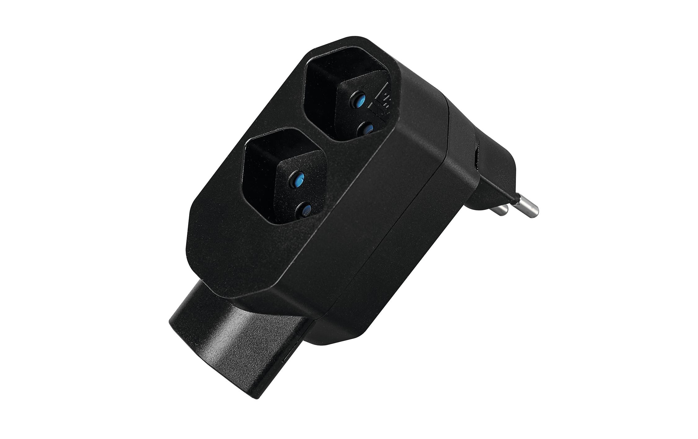 Manta Mehrfachadapter 3xT13 (1x unten) drehbar 3Mehrfachadapter LINE 2xT13 + 1xT13 drehbar 320° schwarz
