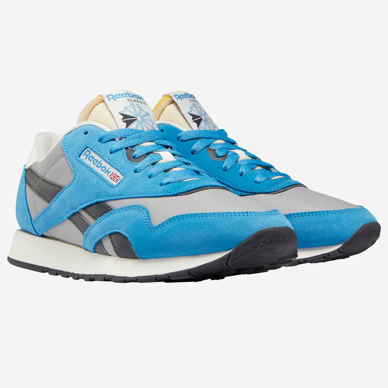 Reebok Baskets en Velours de Cuir & Mesh Cl Nylon gris/bleu