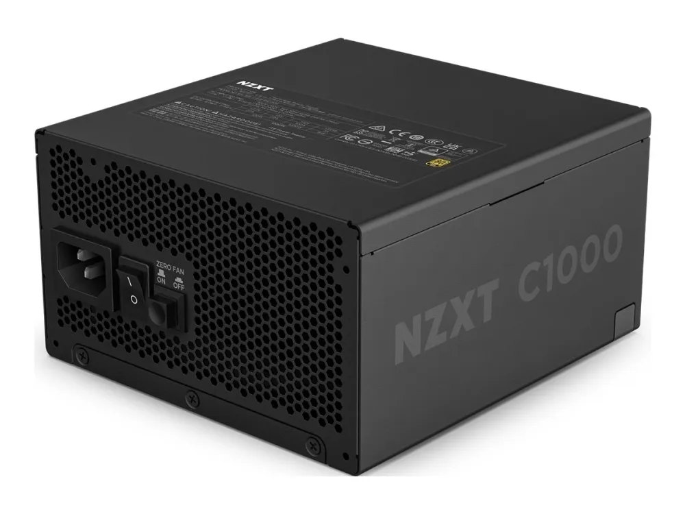 NZXT C-Series C1000 - Strømforsyning (intern) - ATX12V 3.1/ EPS12V 2.92 - 80 PLUS Gold - AC 100-240 V - 1000 Watt - aktiv PFC - Europa - mat sort