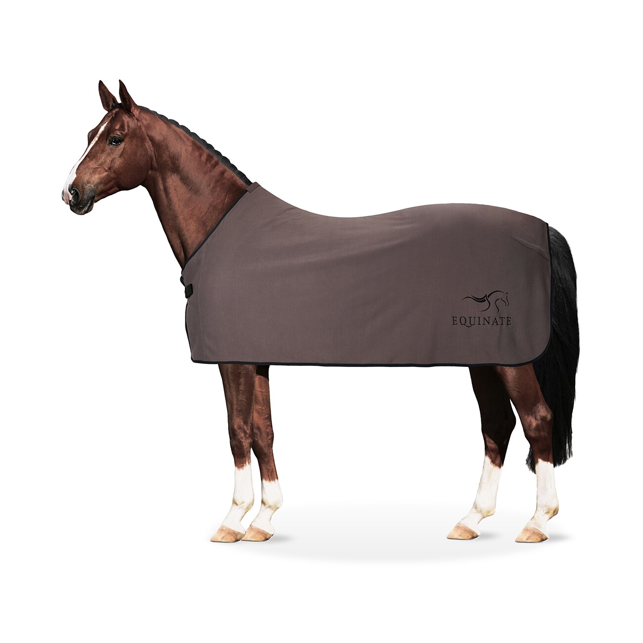 Equinate Abschwitzdecke Orlando aus Fleece mit Widerristpolster grau 1,45 m