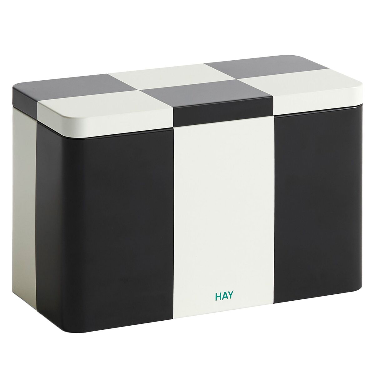 Tinn oppbevaringsboks medium, black/off-white