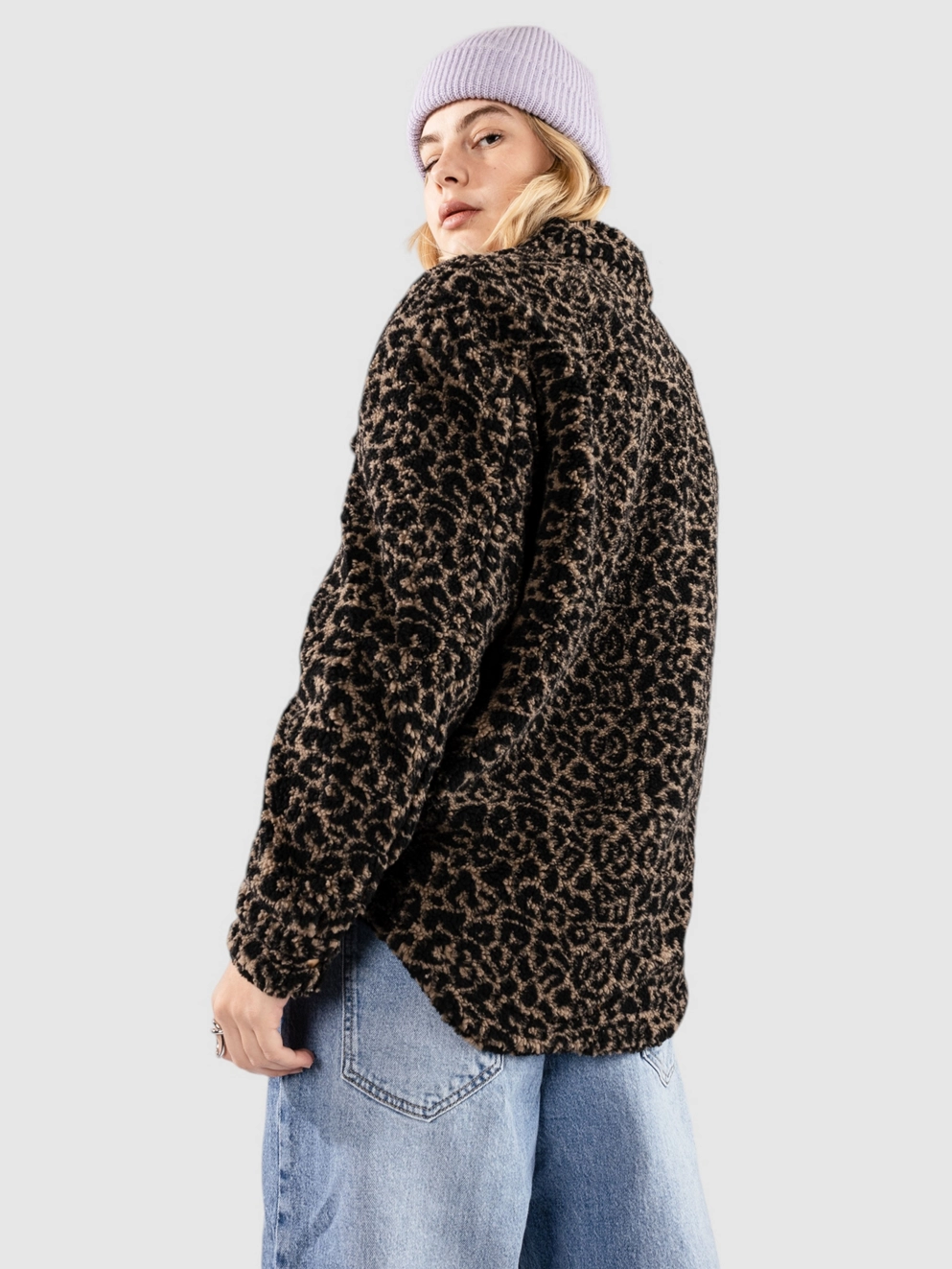 Urban Classics AOP Sherpa Overshirt Jacket darktaupeleo
