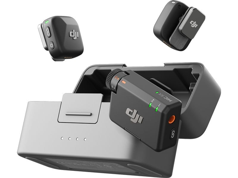 DJI Mikrofon Mic Mini 2 TX, 1 RX, Ladeschale Drahtloses Mini-Mikrofon