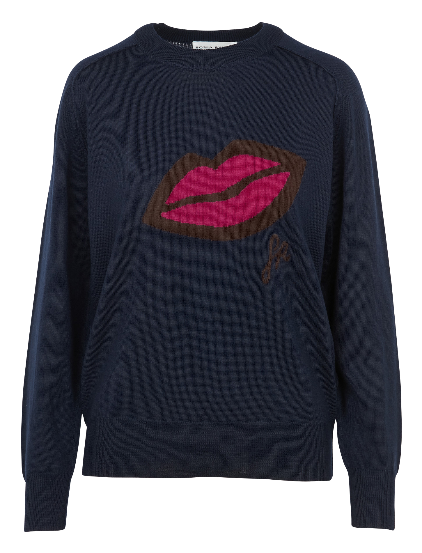 Pull col rond en laine | Bleu