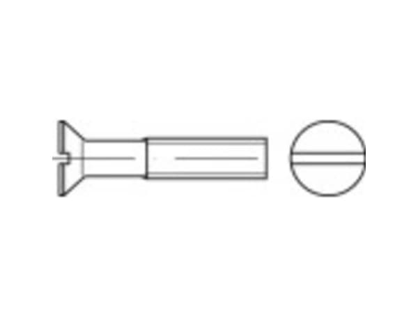 TOOLCRAFT 1065653 Undersænkede skruer M6 18 mm Kærv DIN 963 Rustfrit stål A4 100 stk