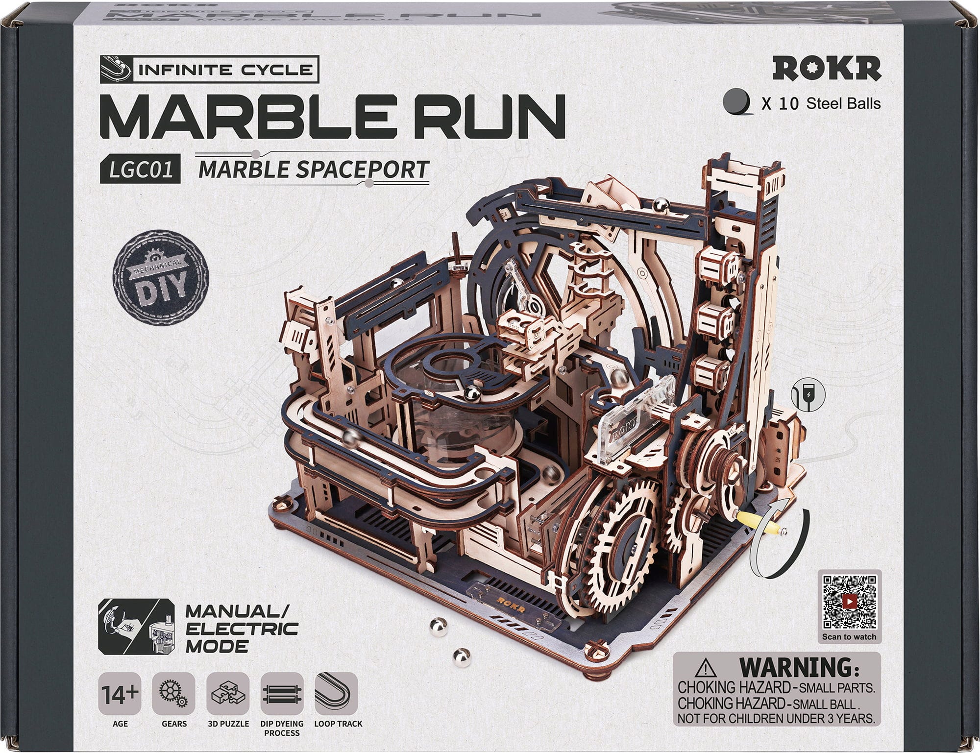 ROKR  Marble Spaceport    3D Holzpuzzle: Startklar für die nächste Umlaufbahn