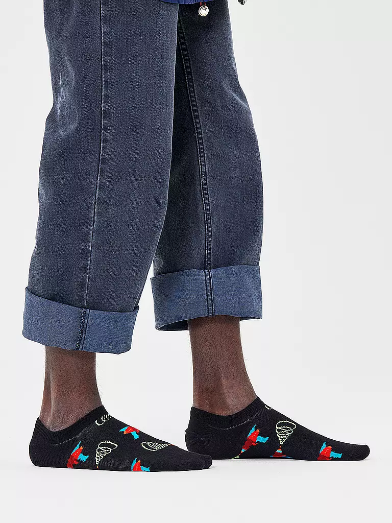 HAPPY SOCKS Herren Sneaker Socken LAZER QUEST black / multi schwarz