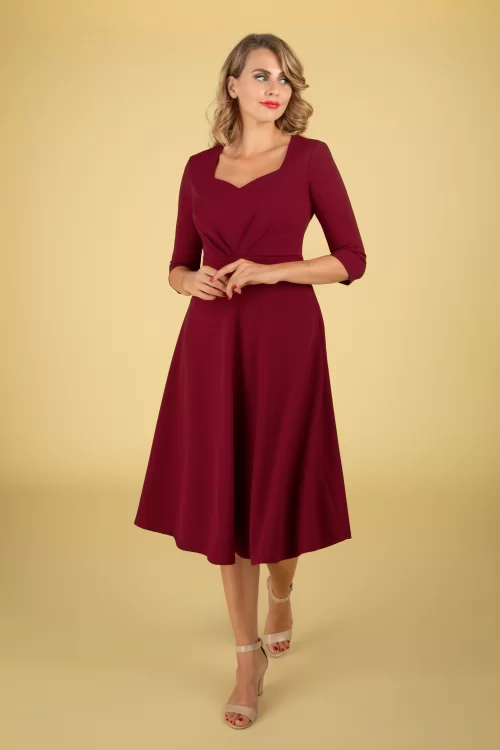 Vintage Chic for Topvintage Ruby swingjurk in bordeauxrood