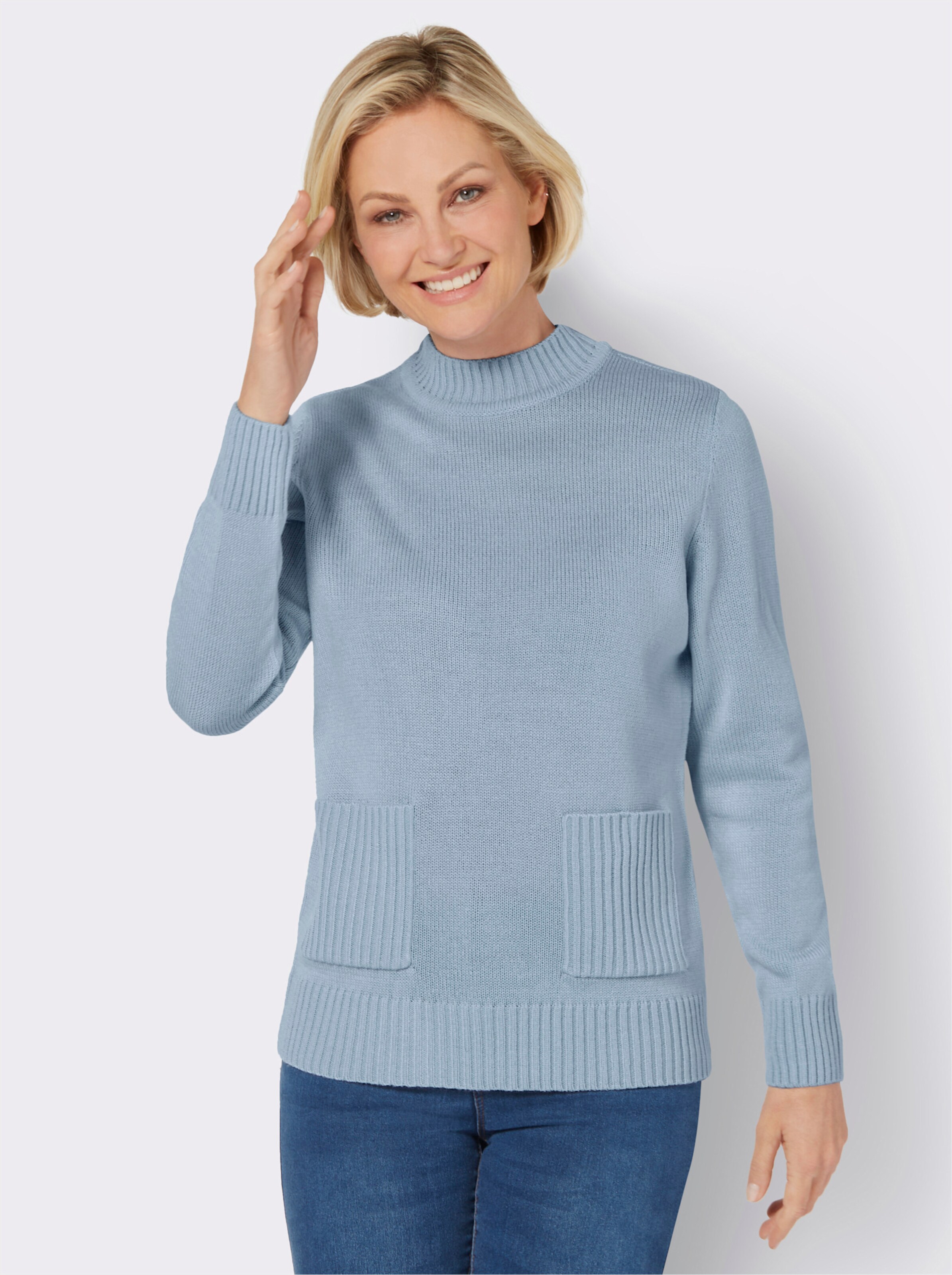 Stehkragen-Pullover