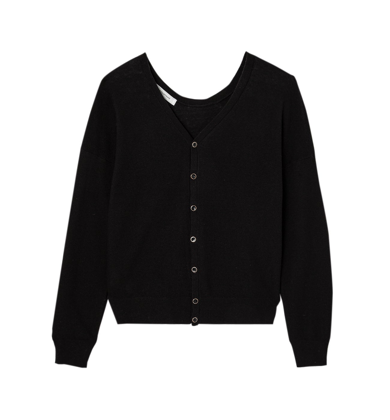 Gilet col V recto verso - Noir