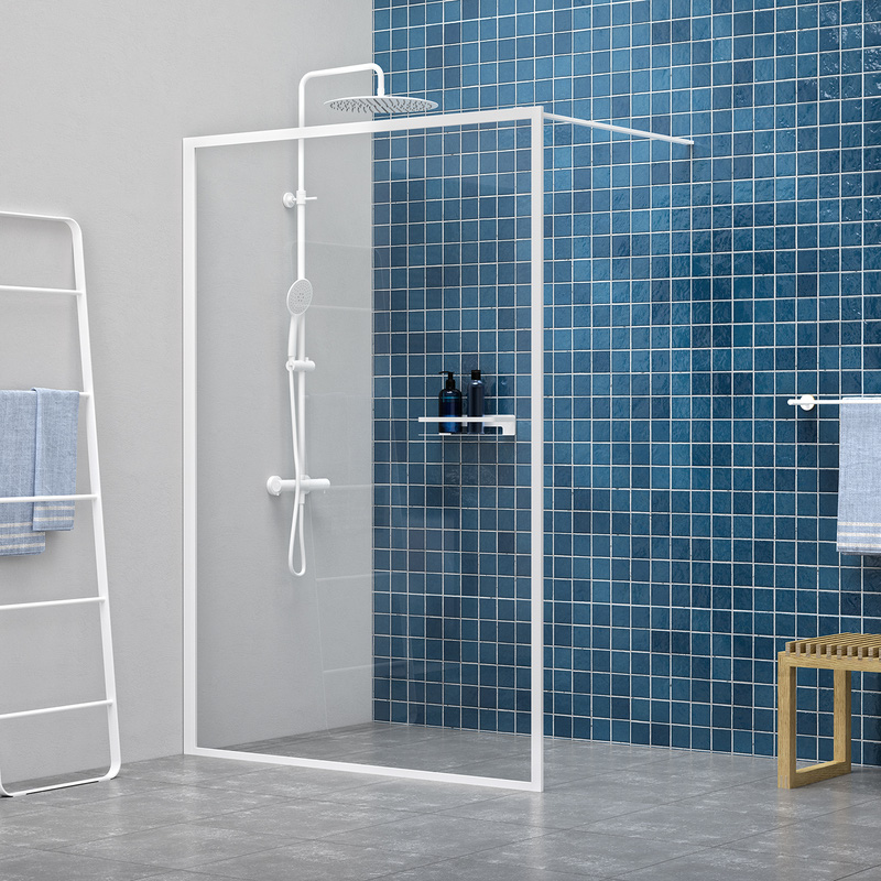 Sealskin Contour inloopdouche type A3 138x200 cm, 6 mm helder veiligheidsglas met antikalklaag mat wit