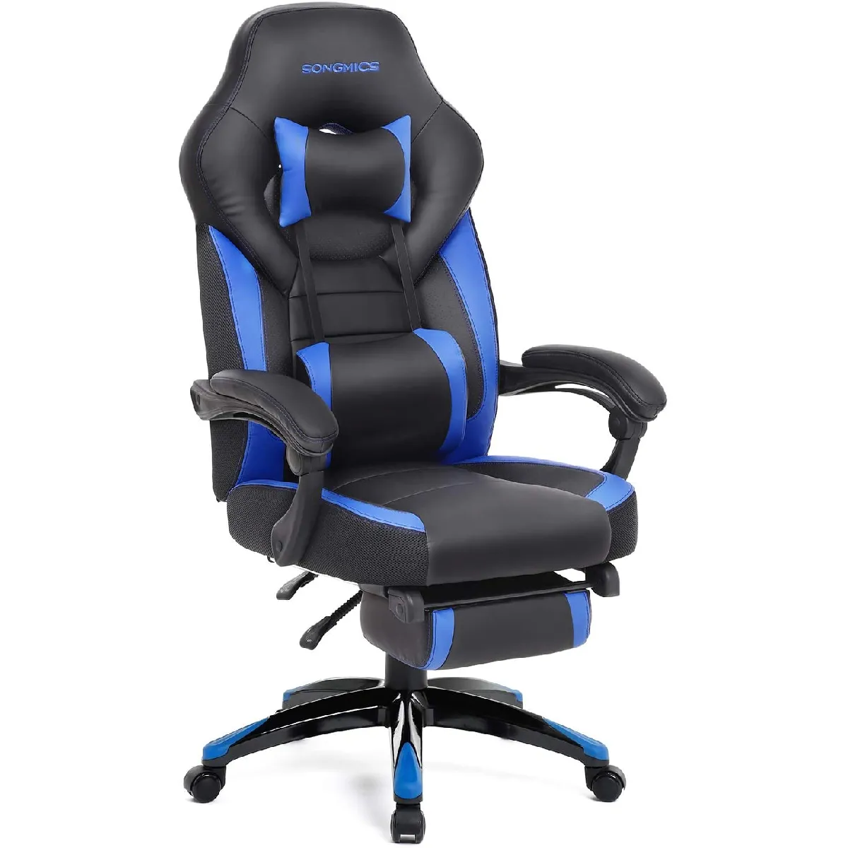 Helloshop26 Fauteuil Gaming - Bleu et Noir