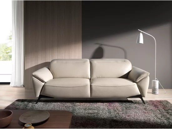 Canapé 3 places en cuir gris taupe 6132 ANGEL CERDA