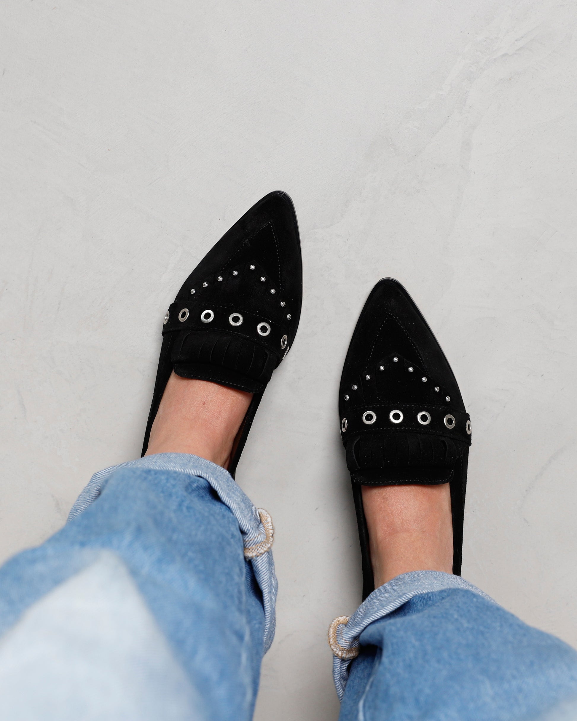 VIA VAI zwarte dames loafers Jazz Emily