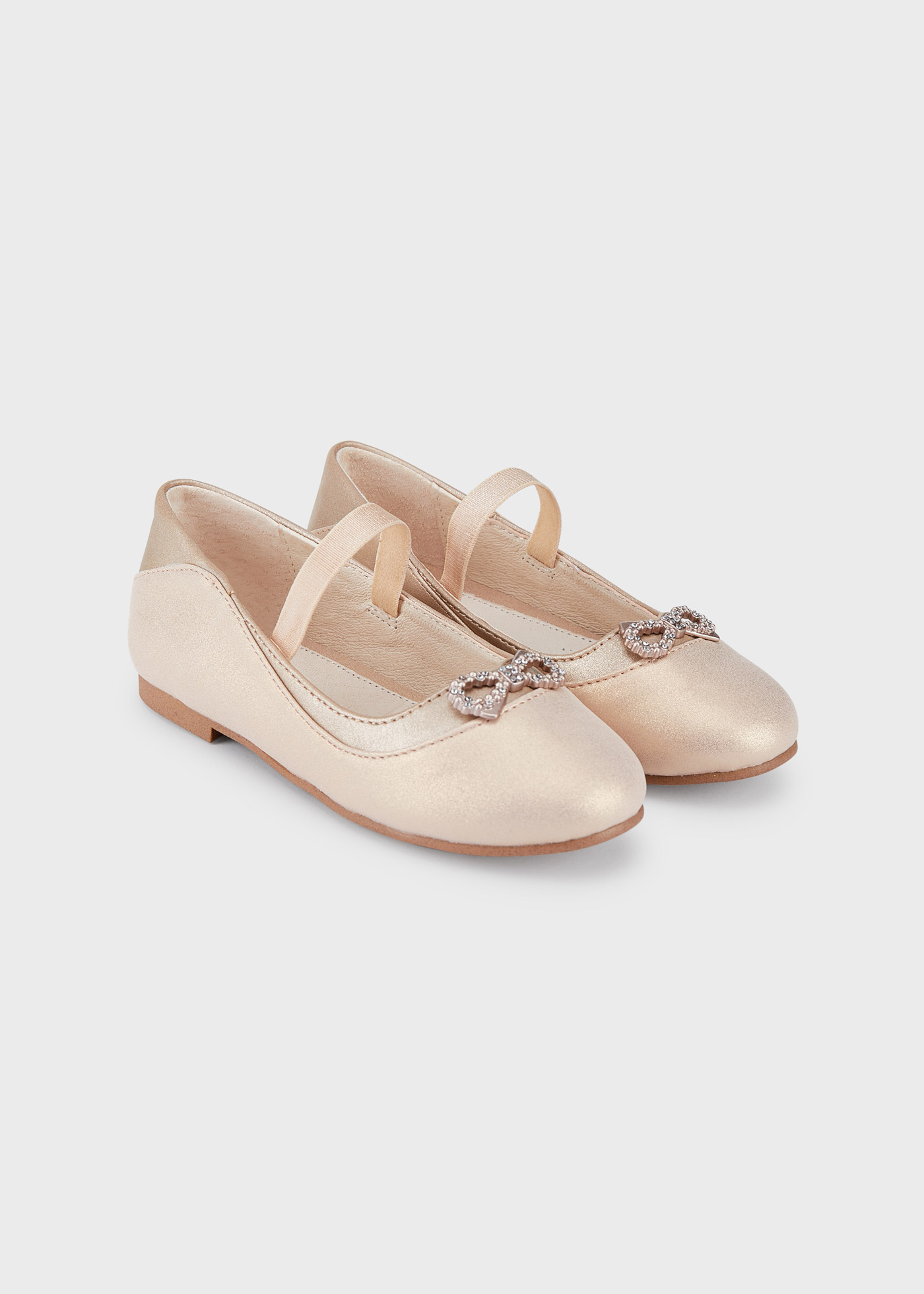 Sapatilhas de bailarina com laço de strass para meninas
