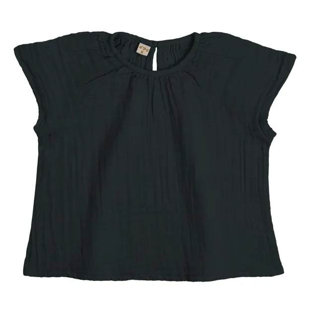 Numero 74 Blouse Coton Bio Clara | Dark Grey S021