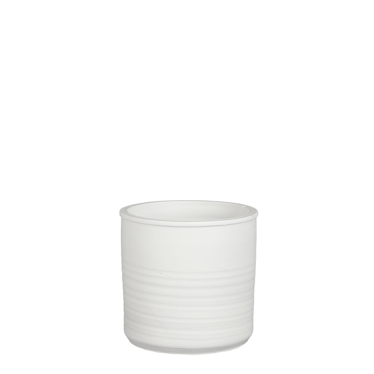 Mica decorations pot de fleur momo - 19x19x18 cm - terre cuite - blanc