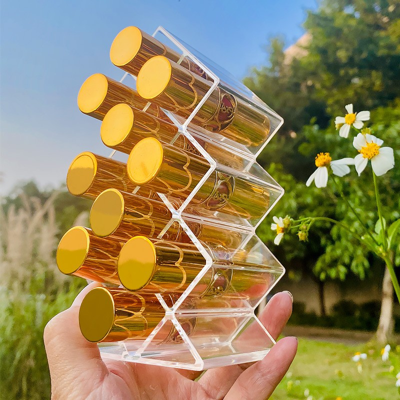(150x75x60mm) Acryl Beauty Make Up Organizer Lippenstift Aufbewahrungsbox 12 Fächer - Transparent