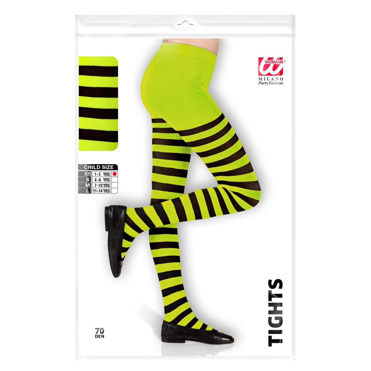 Zwart Groene Panty Kind Gestreept
