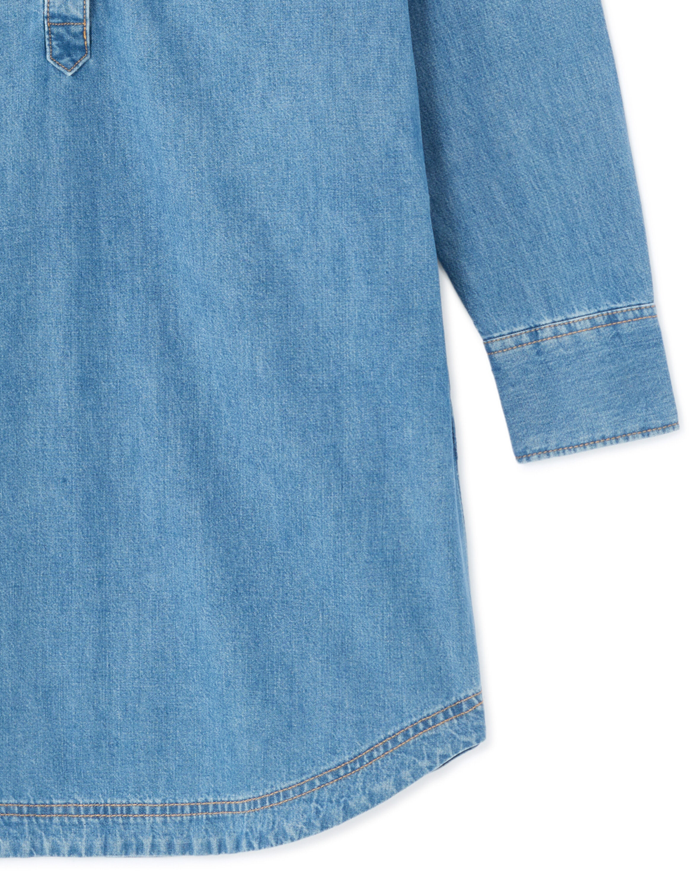 Robe chemise en jean 100% coton - bleu
