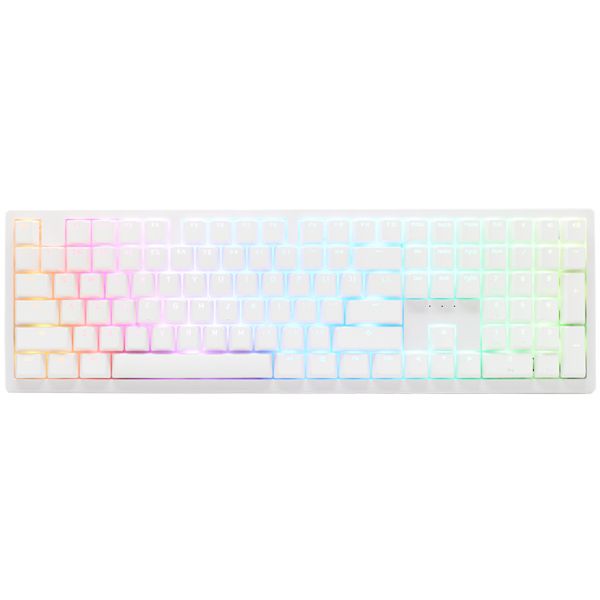 Ducky Teclado Mecânico Zero 6108 100% Pure White RGB Wireless MX2A-Red