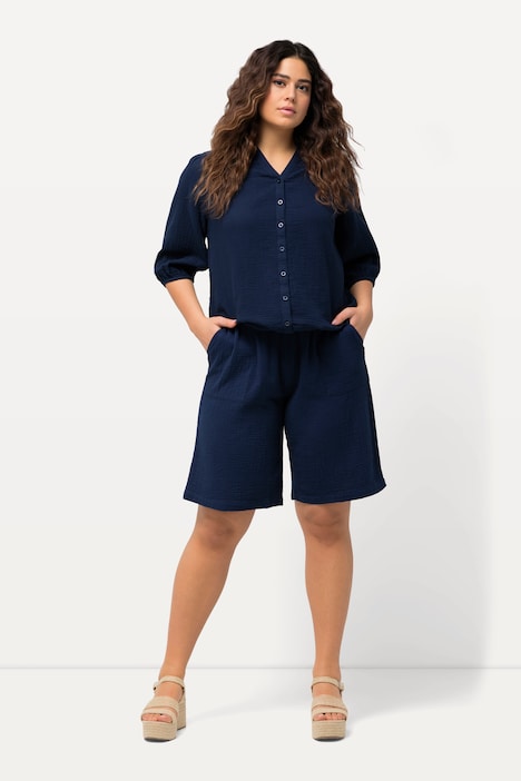Shorts Rose, Musselin, weites Bein, Elastikbund