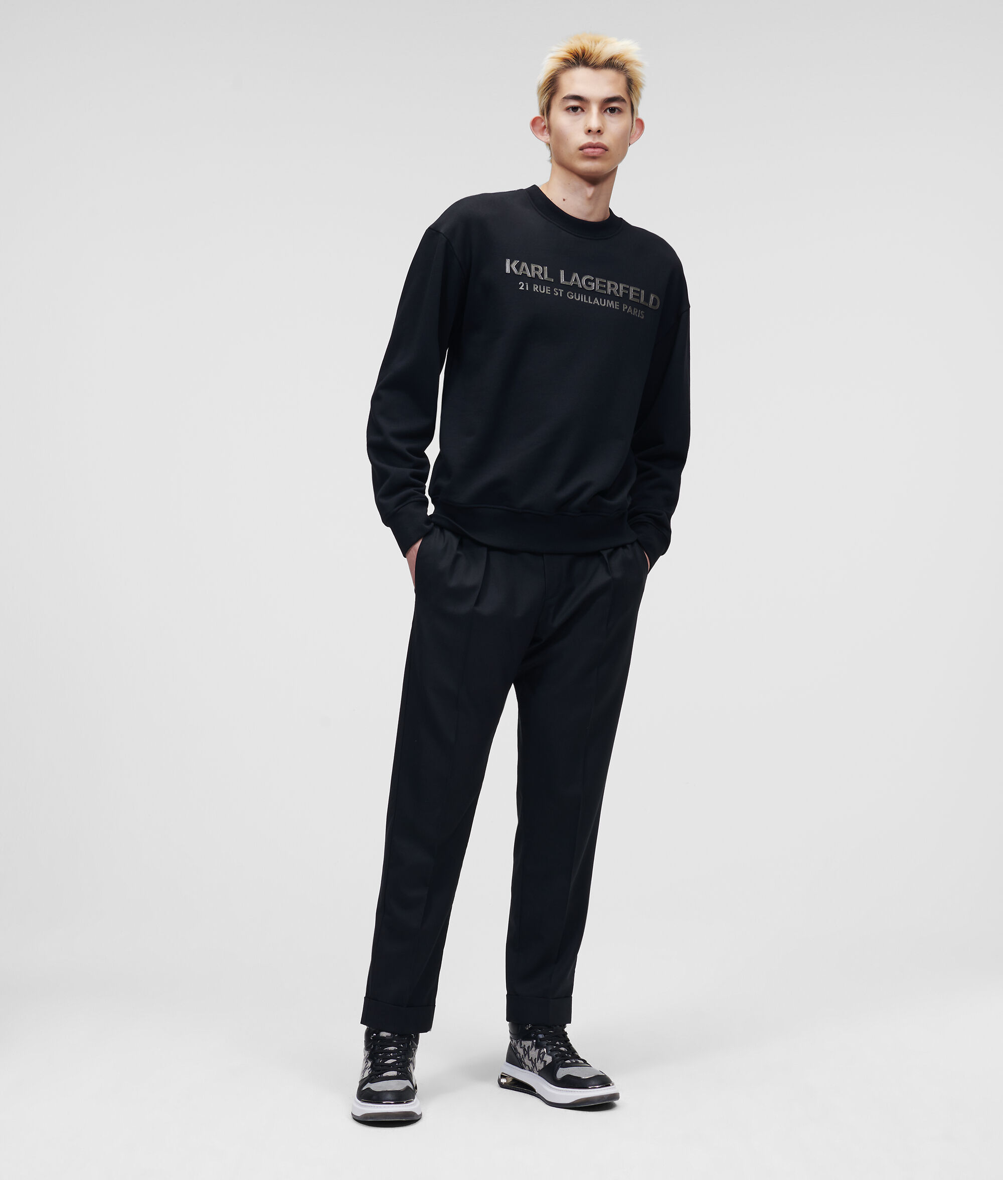 SWEAT-SHIRT AVEC LOGO KARL EN SIMILI-CUIR