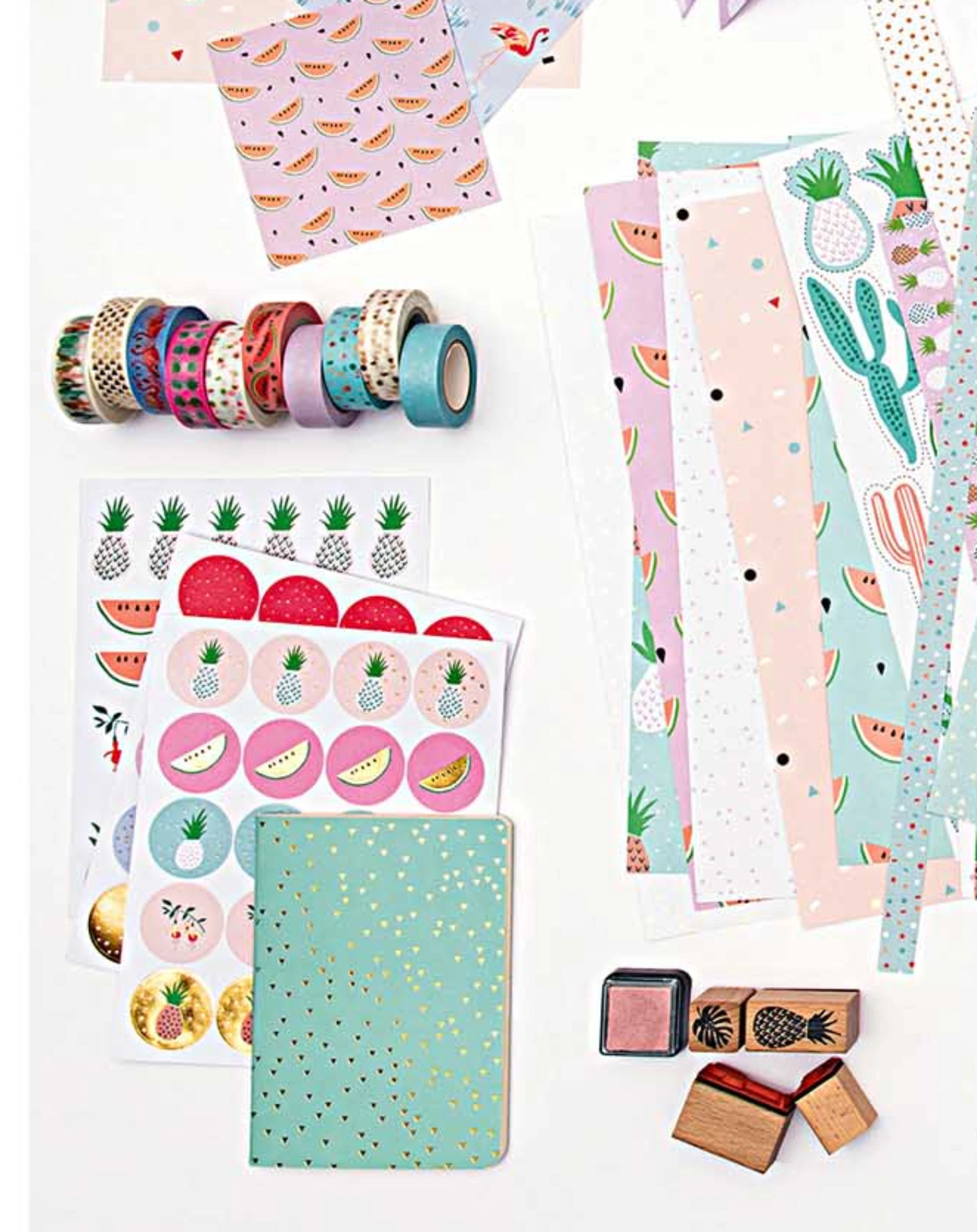 Sticker TROPICAL SPRING – ANANAS 120-teilig in bunt