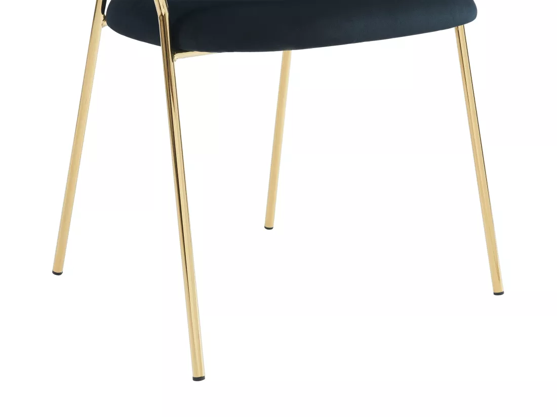 Lot de 6 chaises en velours et métal doré - Noir - MADOLIA de Pascal MORABITO