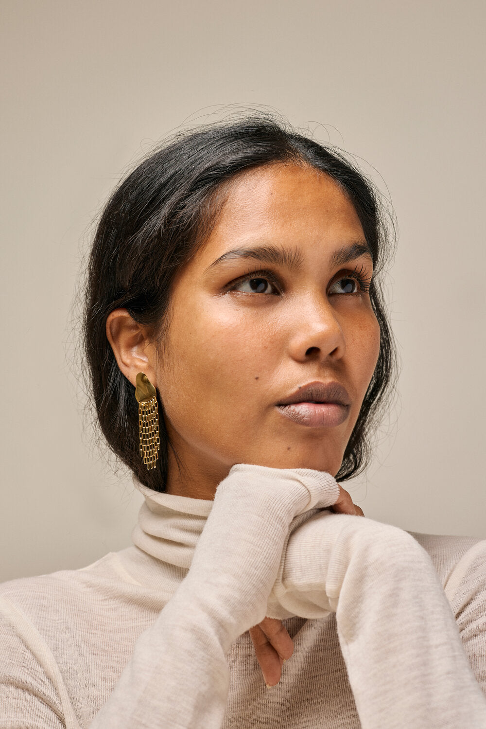 ENAMEL Copenhagen  Solange hængeøreringe - forgyldt