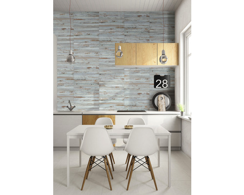Porseleinen tegel Tribeca wand aqua 32 x 62,5 x 0,9 cm