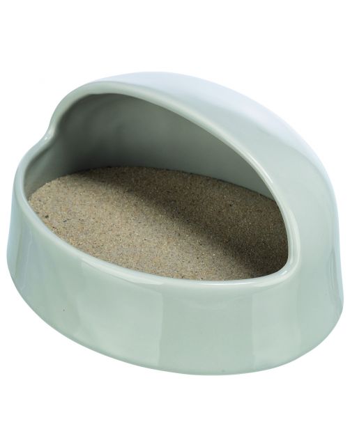 Trixie Zandbad Keramiek - Vachtverzorging - 20x10x16 cm Grijs