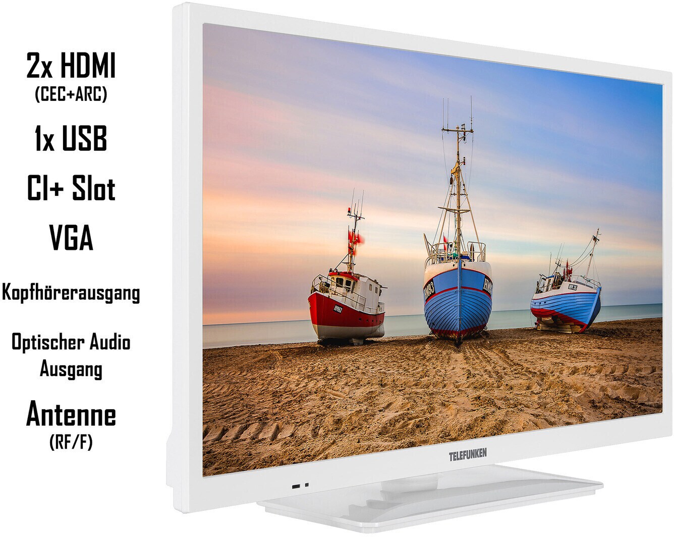 Telefunken XH24N550M-W 24 Zoll Fernseher (HD Ready, Triple-Tuner)