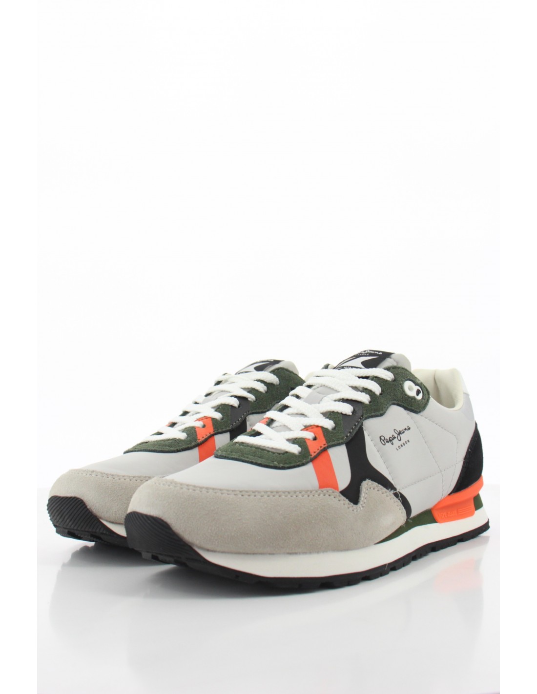 pepe jeans Baskets de ville Homme Brit Road M Gris Nylon/Daim