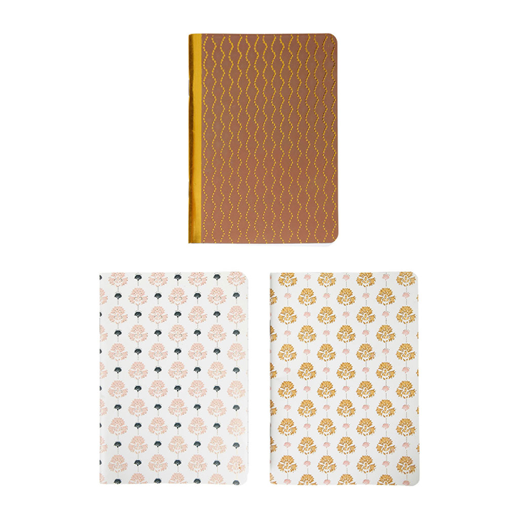 Lot de 3 carnets A6 FLORALE 10.5x15cm