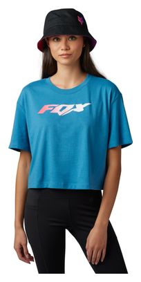 T-Shirt Fox Morphic Crop Femme Blueberry Bleu
