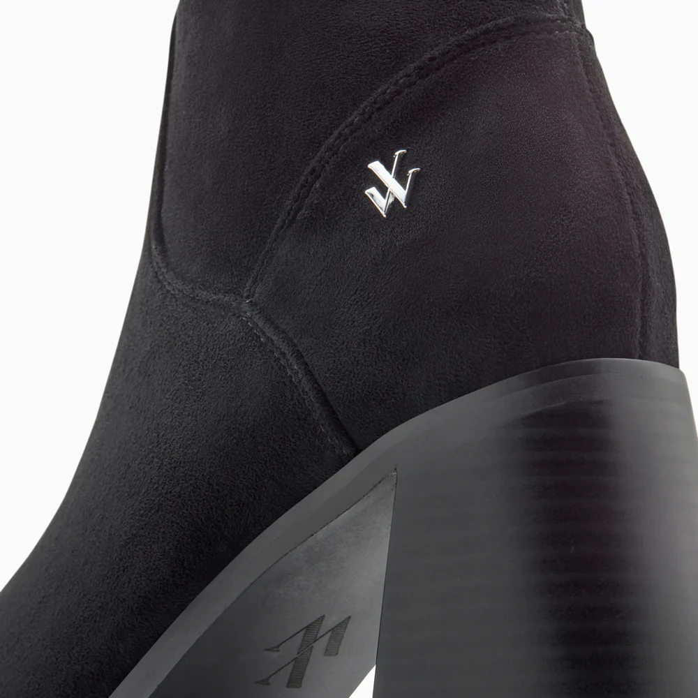 Bottines-Bottines chaussettes Alizée noires à talon trapèze